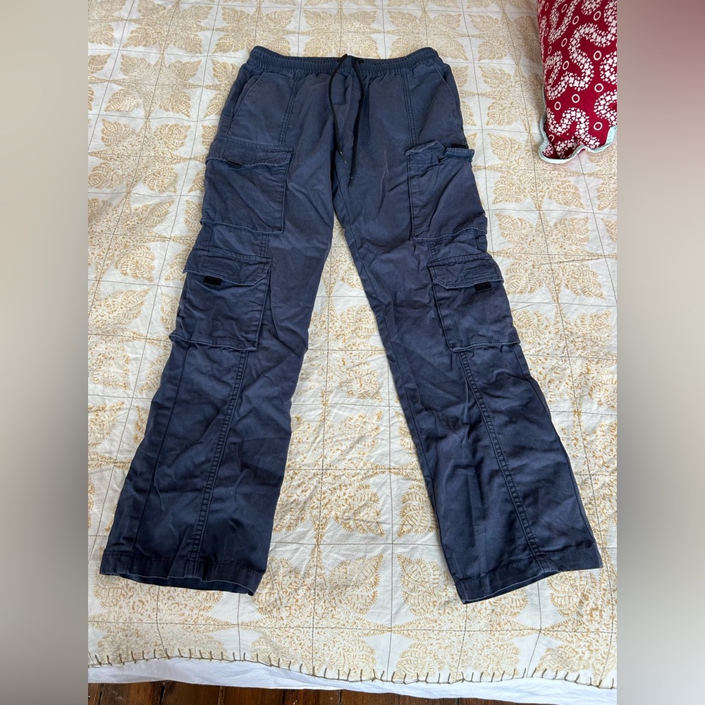 Pac Sun Men's Small Navy Cotton blend Loose Cargo Pants